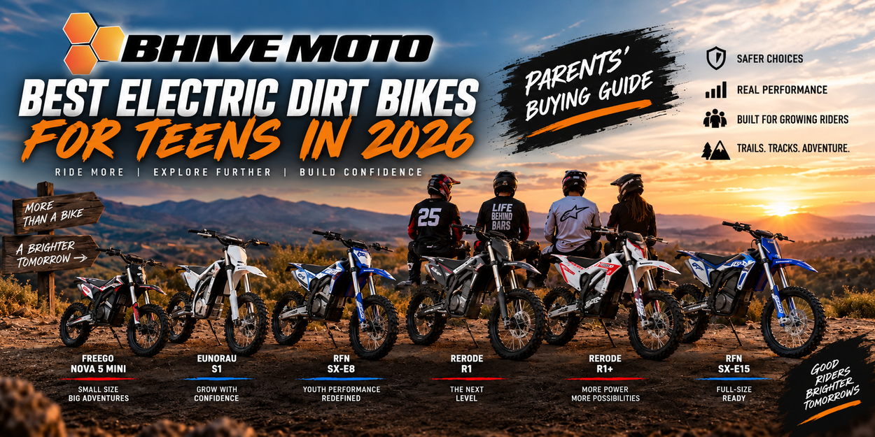 Best electric dirt bikes for teens in 2026 featuring RFN, Rerode, Freego and Eunorau youth eMoto models