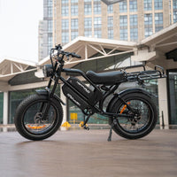 HappyRun G70 with cargo crate mounted, parked in the city