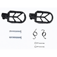 Valtinsu EM-5 black foot pegs with two mounting pins, two return springs and two cotter pins