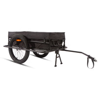 Eunorau hunting bike trailer with black cargo cover and hitch arm