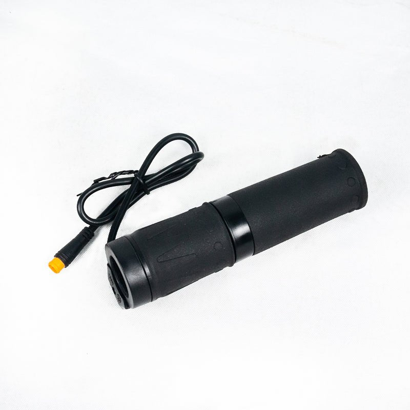 Freego Electric Bike Twist Throttle Grip, angled view with cable