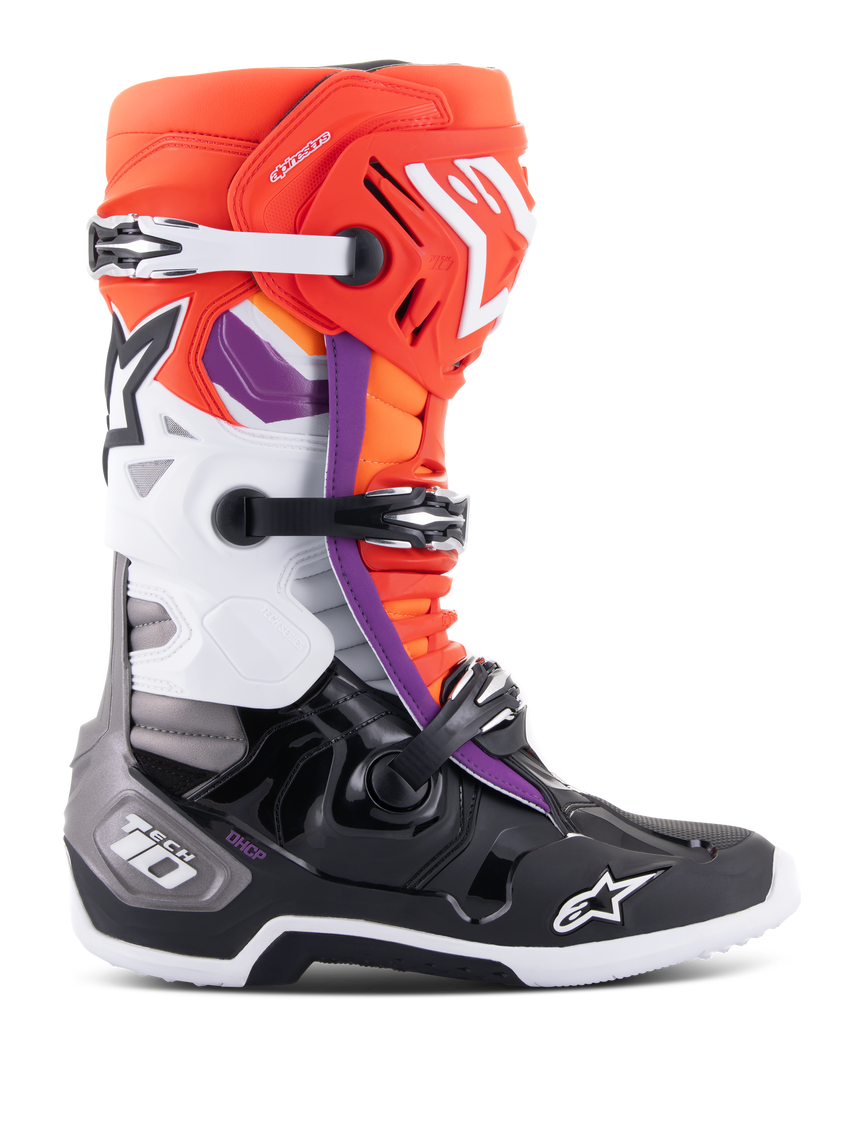 Alpinestars Tech 10 Boots, Black/Red/Orange/White