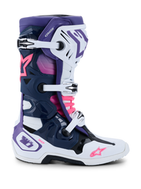 Alpinestars Tech 10 Boots, White/Violet/Navy/Pink, side