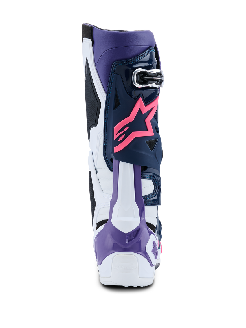 Alpinestars Tech 10 Boots, White/Violet/Navy/Pink, rear