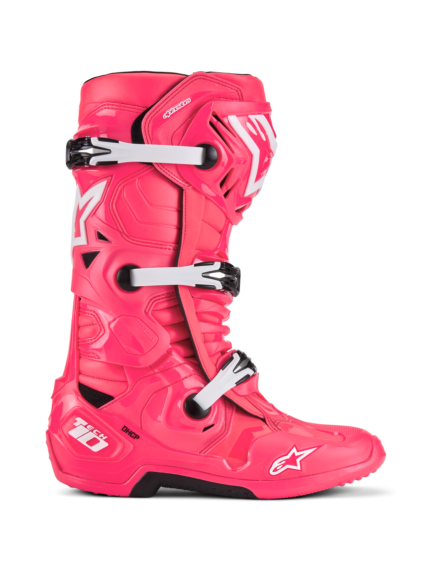 Alpinestars Tech 10 Boots, Diva Pink/White, side