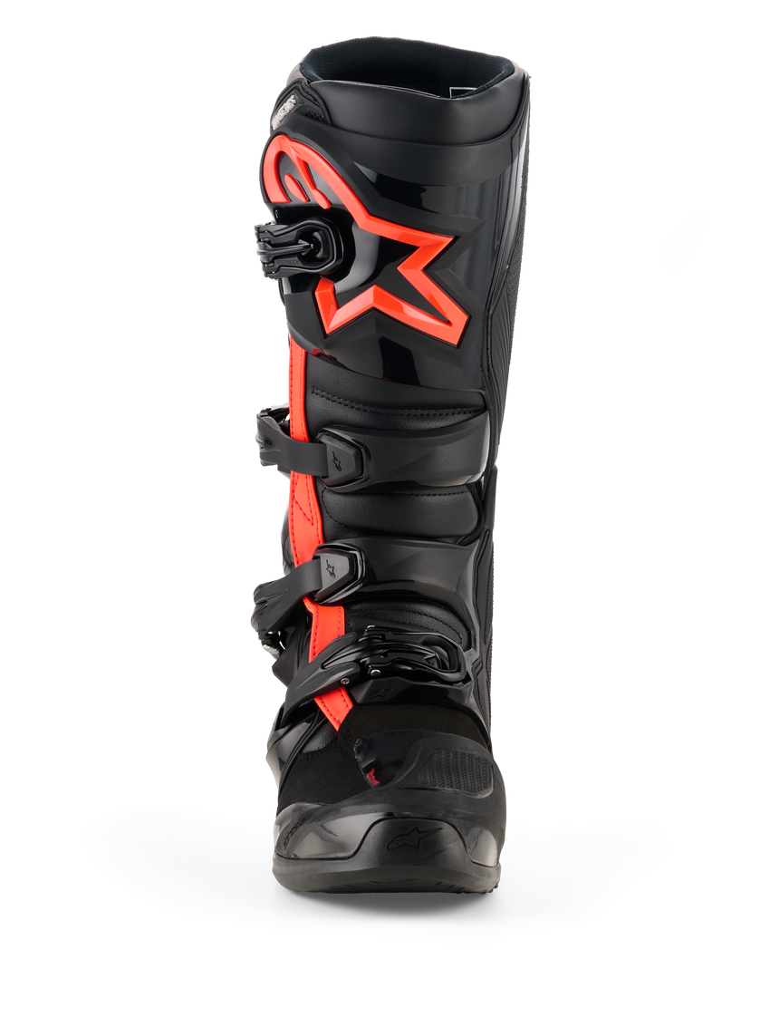 Alpinestars Tech 7 Boots, Black/Red Fluo, front view