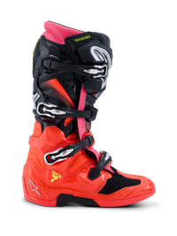 Alpinestars Tech 7 Boots, Black/Red Fluo/Pink Fluo, side profile