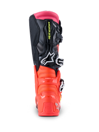Alpinestars Tech 7 Boots, Black/Red Fluo/Pink Fluo, rear view