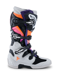 Alpinestars Tech 7 Boots, Black/Light Gray/Orange Fluo/Magenta, side view
