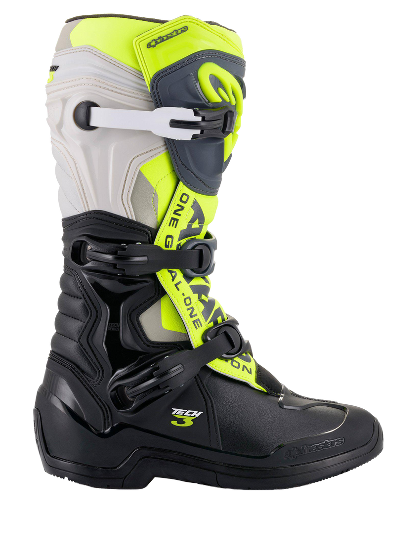 Alpinestars Tech 3 Boots, Black/Gray/Yellow Fluorescent