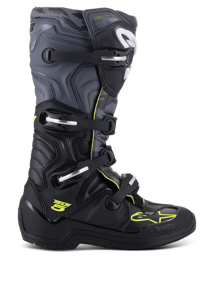 Alpinestars Tech 5 Boots, Black/Gray, side profile