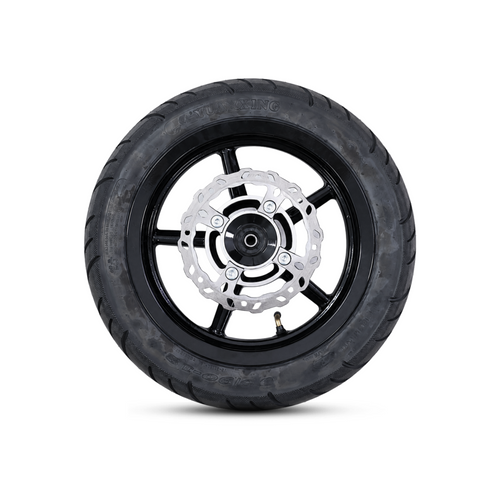Valtinsu EM-5 street tire wheel with brake rotor, front view