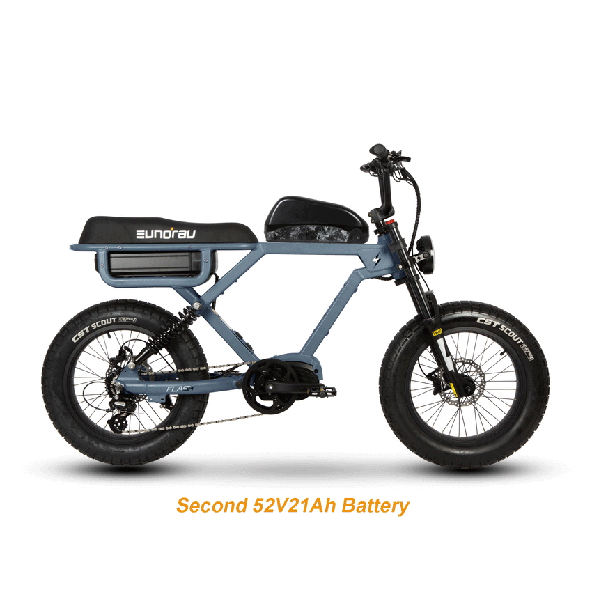 Eunorau FLASH with secondary 52V 21Ah battery installed