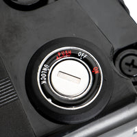 Seat tube battery key lock close-up