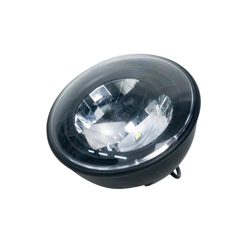 Freego Headlight for Shotgun Series, round LED headlight, angled view