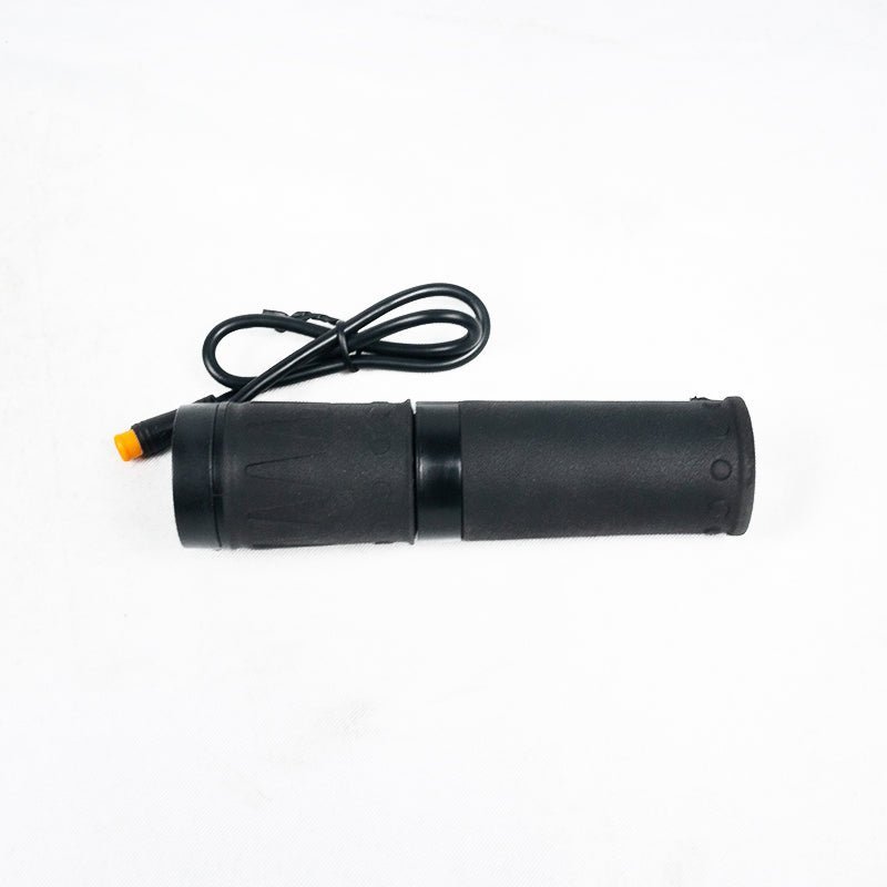Freego Electric Bike Twist Throttle Grip, black ribbed grip side view