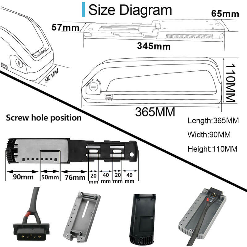 48V16AH 0-1000W Electric Bicycle Lithium Battery