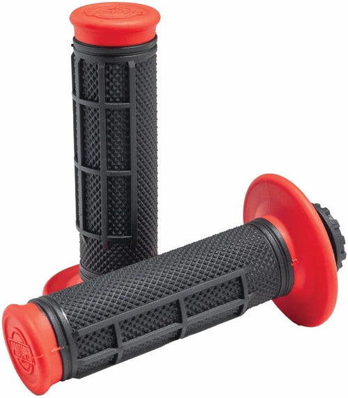ProTaper Pro Series Clamp-On Grips – 1/2 Waffle, Red/Black