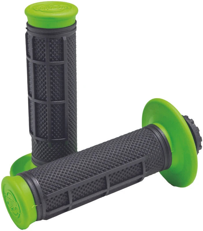 ProTaper Pro Series Clamp-On Grips – 1/2 Waffle, Green/Black