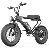 Freego DK200 fat tire e-bike in black, front three-quarter view