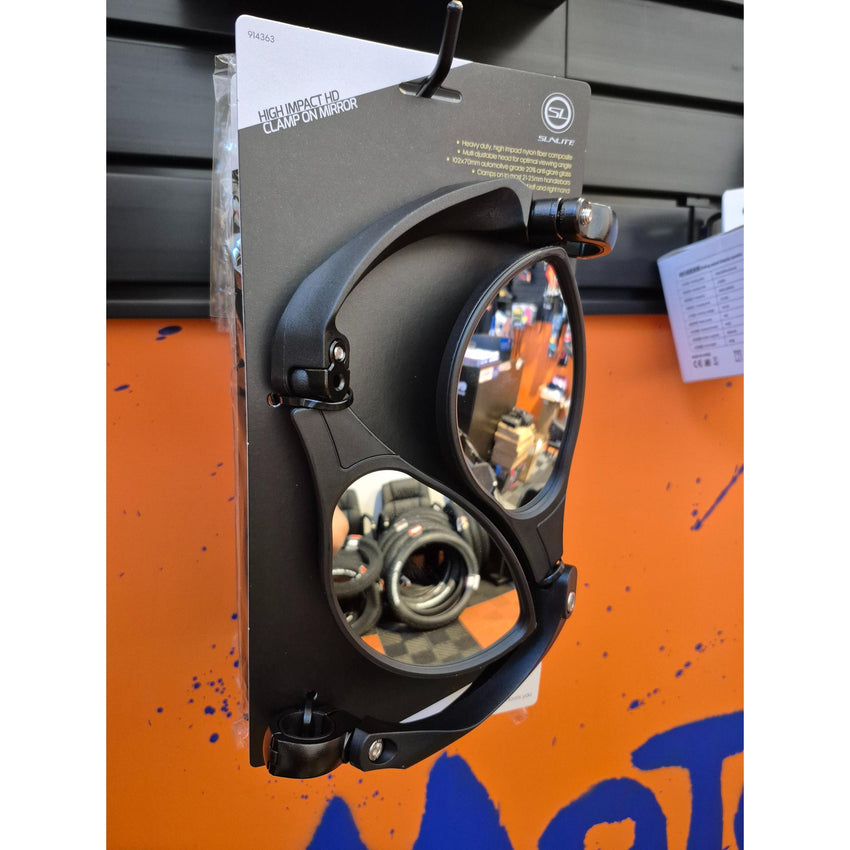 Sunlite High Impact HD Clamp On Mirror – Handlebar Mount (Pair)