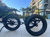 Freego Cargo Rear Trailer, side view hitched to an e-bike