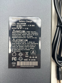 GhostCat Charger 52V F3 Series, close-up of the charger specification label
