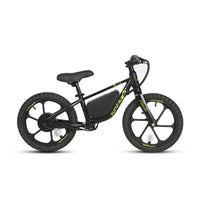Eunorau EKIDS16 electric balance bike in Obsidian black, side view