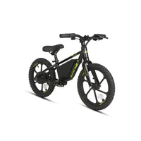 Eunorau EKIDS16 Obsidian electric balance bike, front three-quarter view