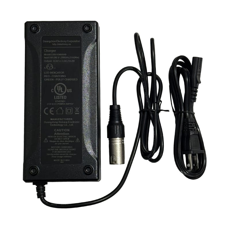 Valtinsu EM-5 48V UL charger with power cord and charging plug