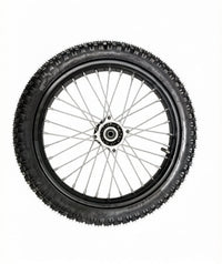 Valtinsu EM-5 Pro front spoked wheel with knobby off-road tire