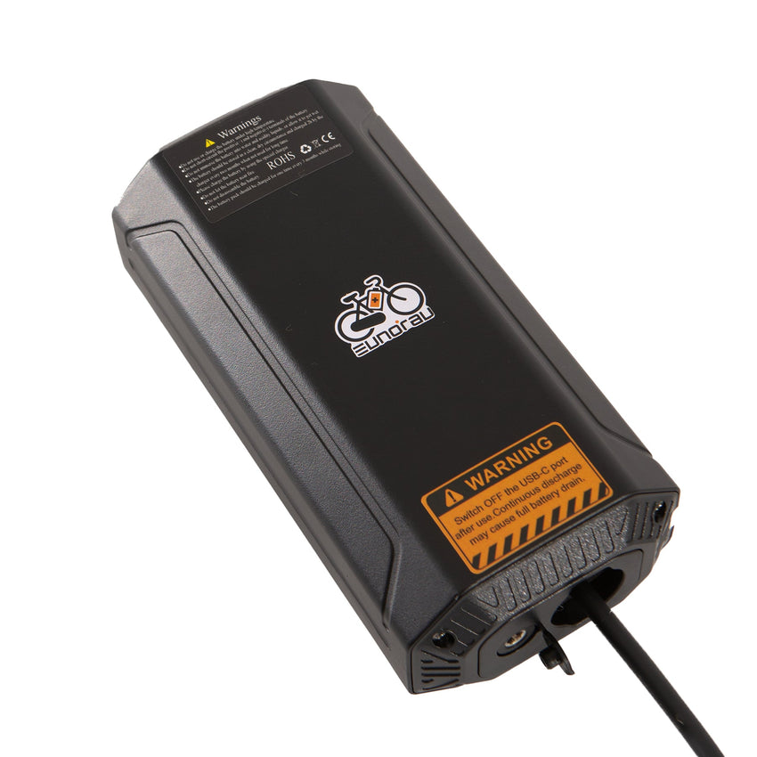 Eunorau 5Ah battery angled top view