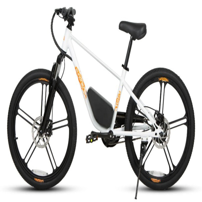 Eunorau EKids 24 Class I kids e-bike three-quarter front view showing handlebar and controls