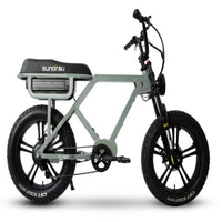 Eunorau Flash 52V electric moped front fork and headlight assembly detail