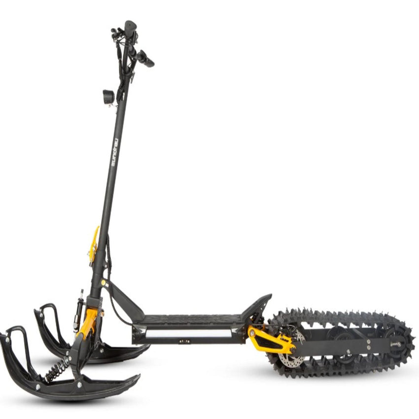 Eunorau ICEX electric snow adventure bike rear track drive system close-up detail
