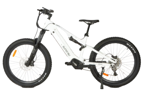 Eunorau Urus 2.0 27.5-inch full suspension ebike side profile showing suspension linkage