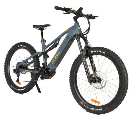 Eunorau Urus 2.0 full suspension electric mountain bike three-quarter front view