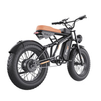 Freego F1 fat tire e-bike, rear right view showing hub motor
