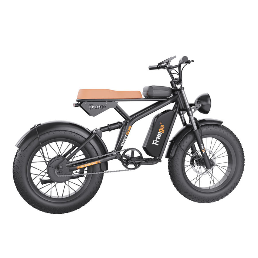 Freego F1 fat tire e-bike, right side profile