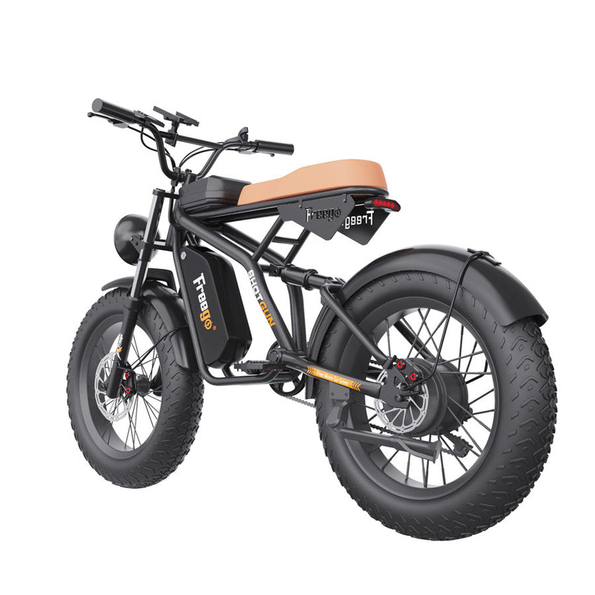 Freego F1 Pro fat tire e-bike, rear three-quarter view
