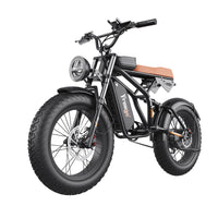 Freego F1 Pro fat tire e-bike, front three-quarter view with round headlight