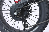 GhostCat Hentach Motor 2,200W, rear hub motor with spokes and chain installed