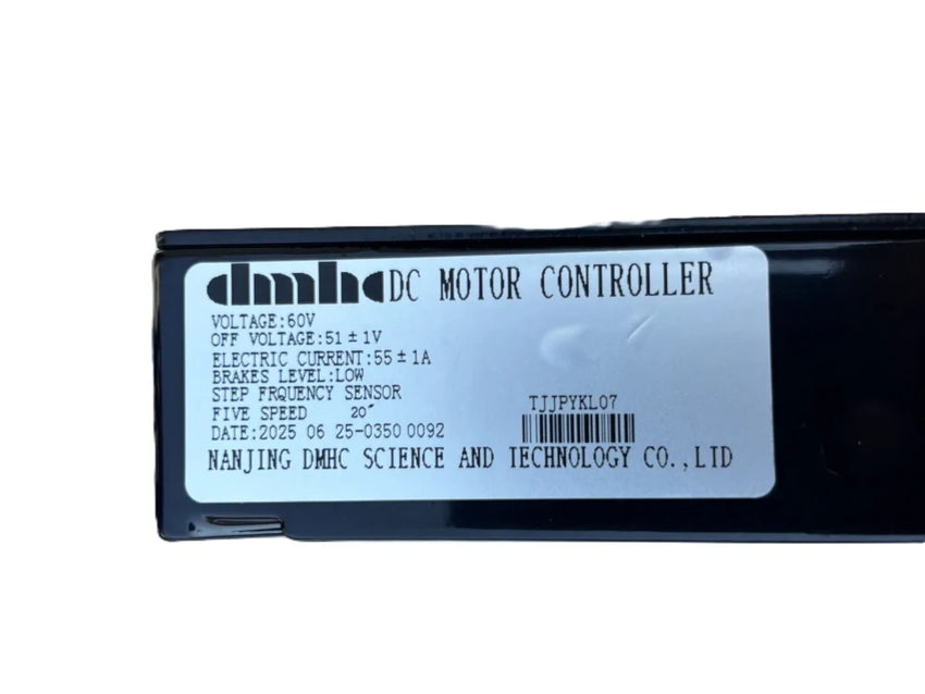GhostCat Controller 55A 60V, close-up of the DMHC controller label