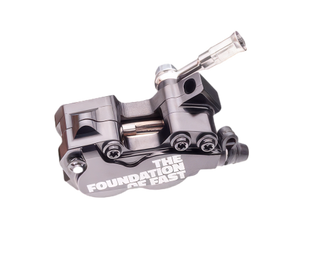 Formula EB7 brake calipers close-up – lightweight 2-piston design with sintered pad compatibility