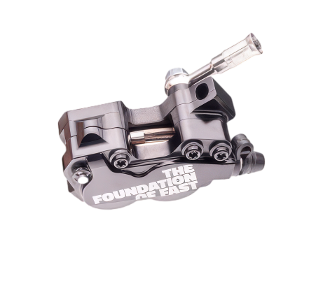 Formula EB7 brake calipers close-up – lightweight 2-piston design with sintered pad compatibility