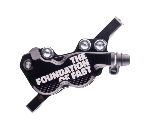 Formula EB9 front brake caliper detail – anodized finish, lightweight racing-grade construction