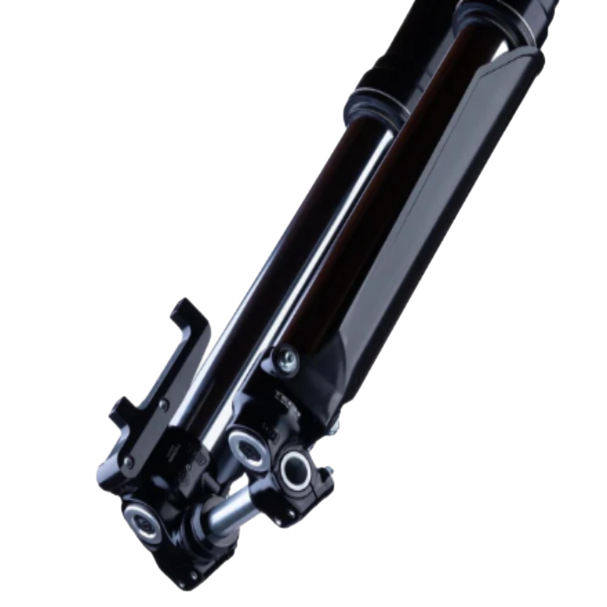 Formula Tech E39 forks axle and lower leg detail – machined alloy construction close-up