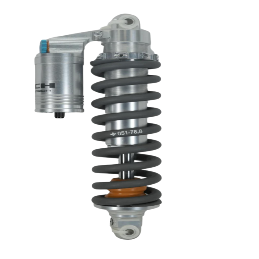 Formula Tech ER30 rear shock close-up – piggyback reservoir and spring detail, $975