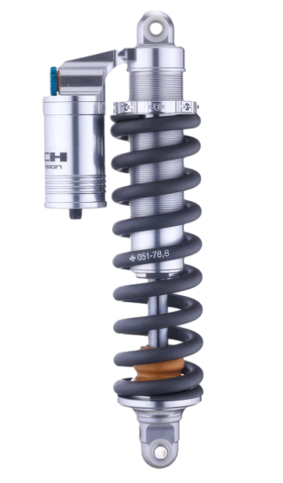 Formula Tech Talaria rear shock side profile – fully adjustable rebound and compression damping