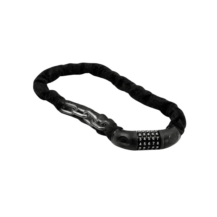 Freego 5-Digit Anti-Theft Chain Lock, black covered chain with 5-digit lock